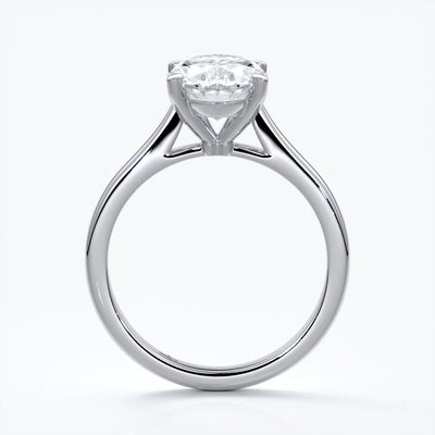 Catherine Engagement ring oval diamond 4 claw cathedral platinum