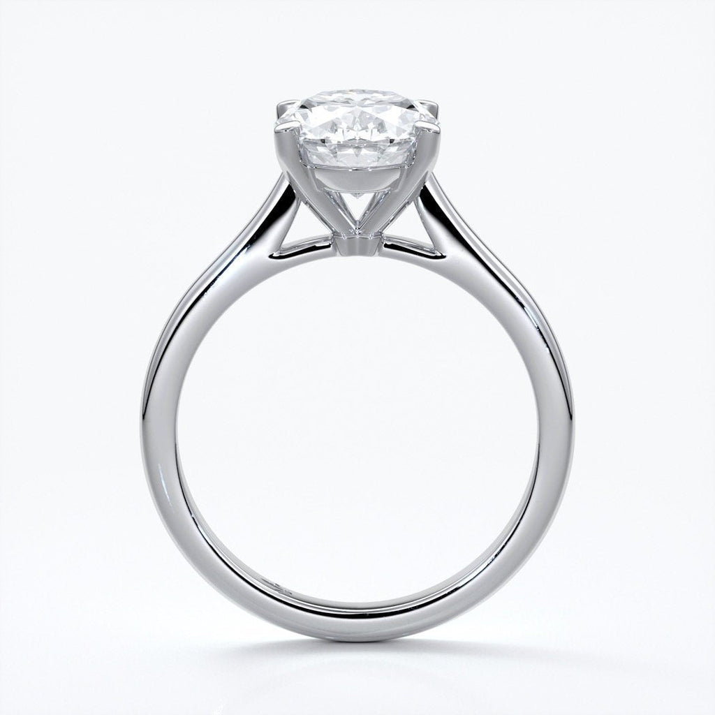 Catherine Engagement ring oval diamond 4 claw cathedral platinum