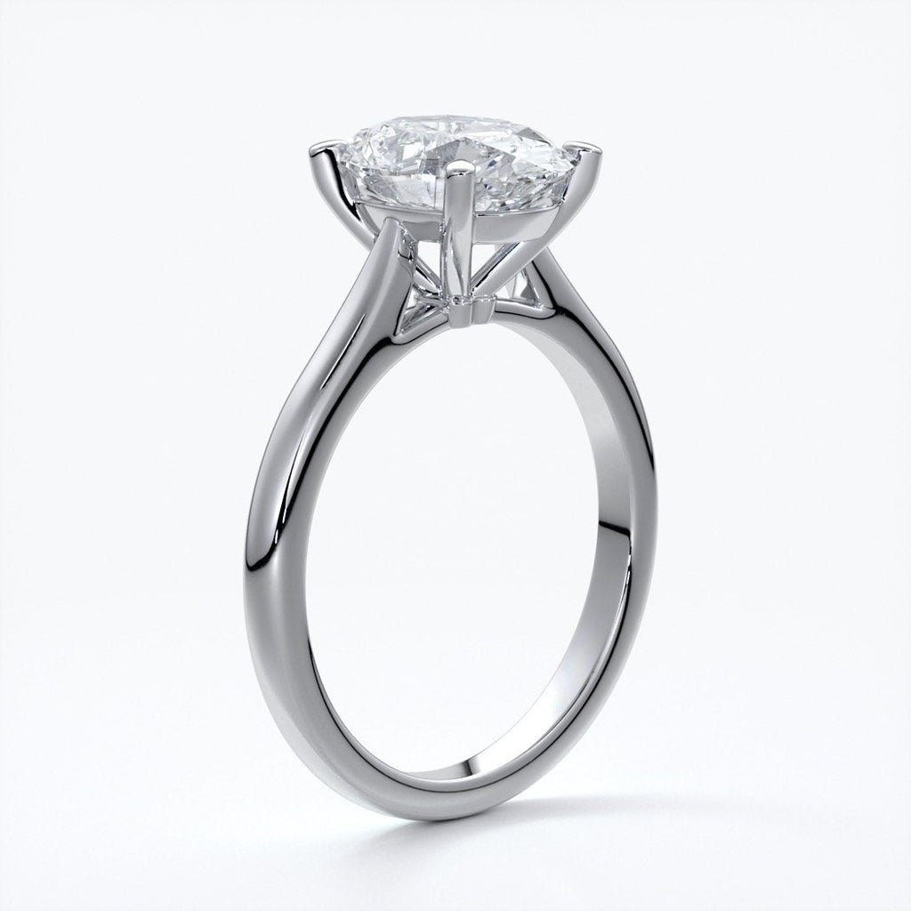 Catherine Engagement ring oval diamond 4 claw cathedral platinum