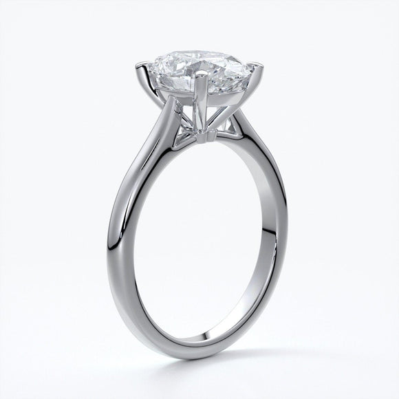 Catherine Engagement ring oval diamond 4 claw cathedral platinum