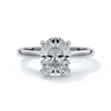 Platinum band with oval diamond secured with four claws