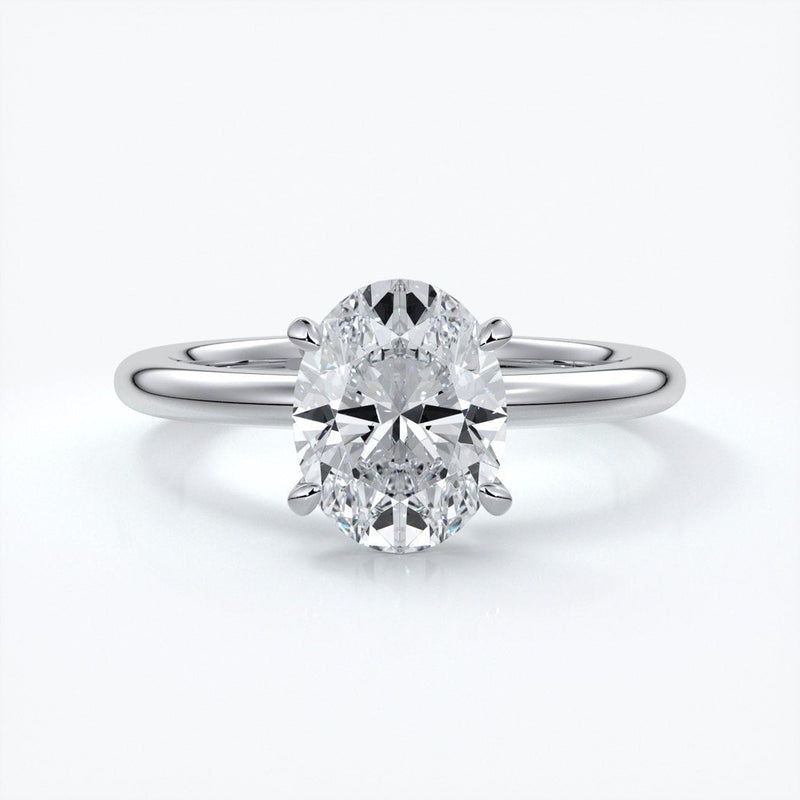 Oval solitaire non-cathedral 2CT