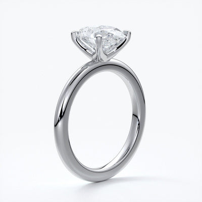 Cleo Engagement ring oval diamond 4 claw 18ct white gold