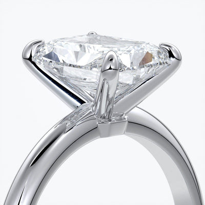 Eadie Engagement Ring radiant diamond halo 18ct white gold