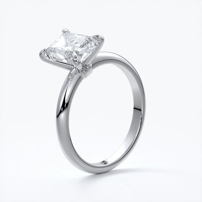 Eadie Engagement Ring radiant diamond halo 18ct white gold