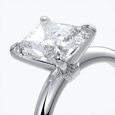 Eadie Engagement Ring radiant diamond halo 18ct white gold