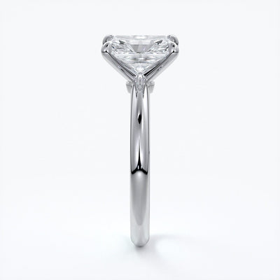 Eadie Engagement Ring radiant diamond halo 18ct white gold