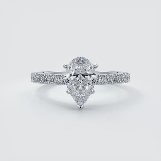 Pear 5 claw diamond band