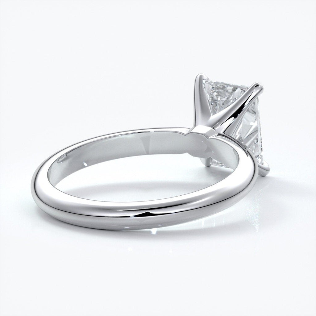 Edith Engagement ring radiant diamond 4 claw 18ct white gold