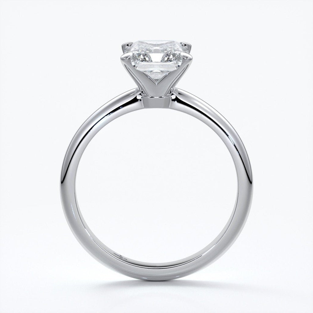 Edith Engagement ring radiant diamond 4 claw 18ct white gold