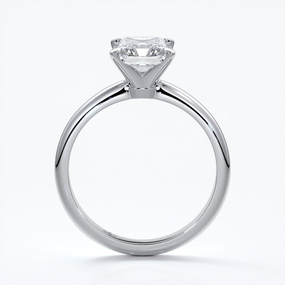 Edith Engagement ring radiant diamond 4 claw 18ct white gold