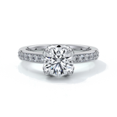 one carat round cut tulip diamond ring set with six claws