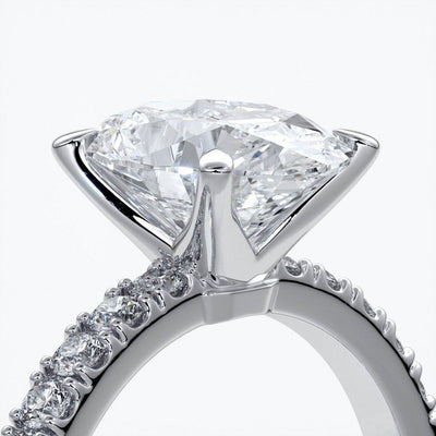 2.0 Carat Oval, diamond band non cathedral
