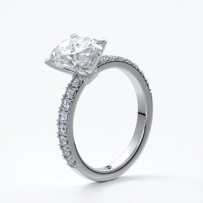 Elsa Engagement Ring oval diamond 4 claw diamond band 18ct white gold
