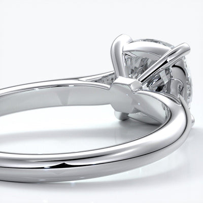 Esther Engagement ring cushion cut diamond 4 claw cathedral 18ct white gold band