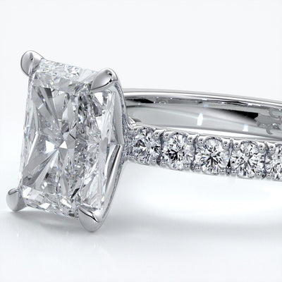 Florence Engagement Ring radiant diamond diamond band 18ct white gold