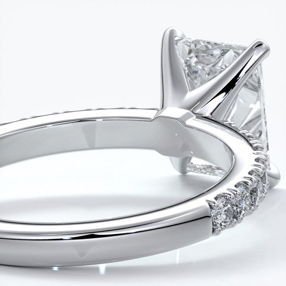 Florence Engagement Ring radiant diamond diamond band 18ct white gold