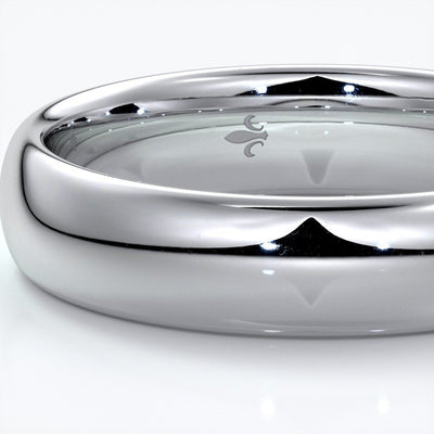 Freddie Wedding ring 5mm comfort round 18ct white gold