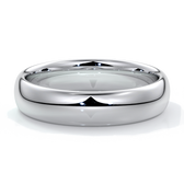 Platinum men's wedding band with curved sides