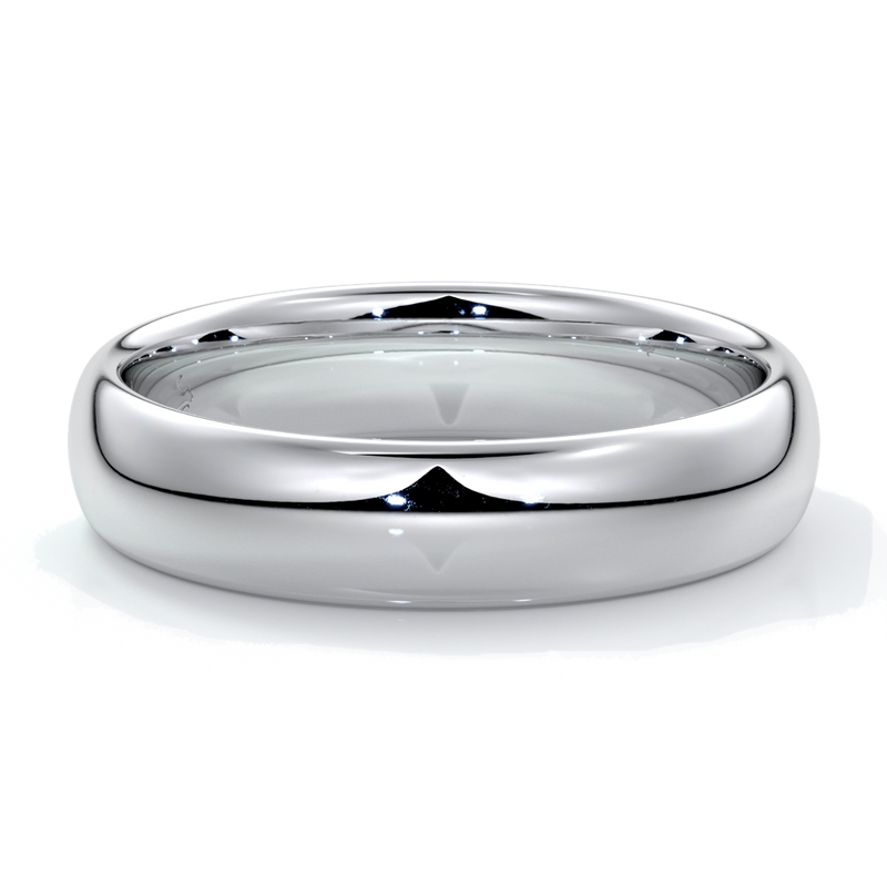 Platinum men's wedding band with curved sides