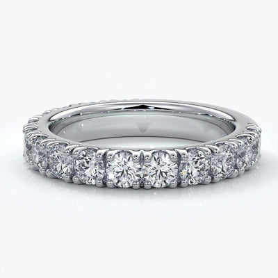 Harlow Wedding ring brilliant cut scalloped etenity 1.8mm 18ct white gold
