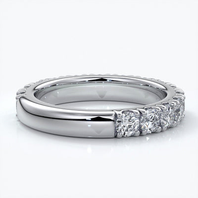 Harlow Wedding ring brilliant cut scalloped etenity 1.8mm 18ct white gold