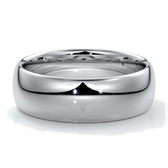 Platinum Men's wedding band with 7mm wide band with a rounded profile