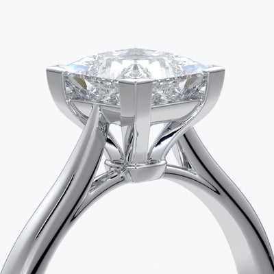Henrietta Engagement ring princess diamond 4 claw cathedral platinum