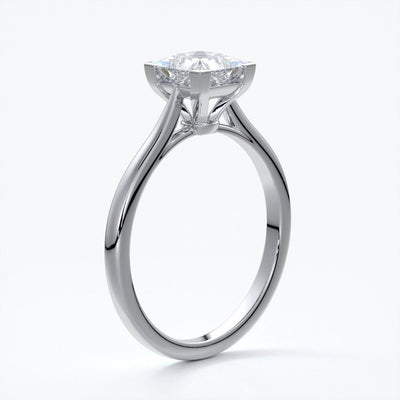Henrietta Engagement ring princess diamond 4 claw cathedral platinum