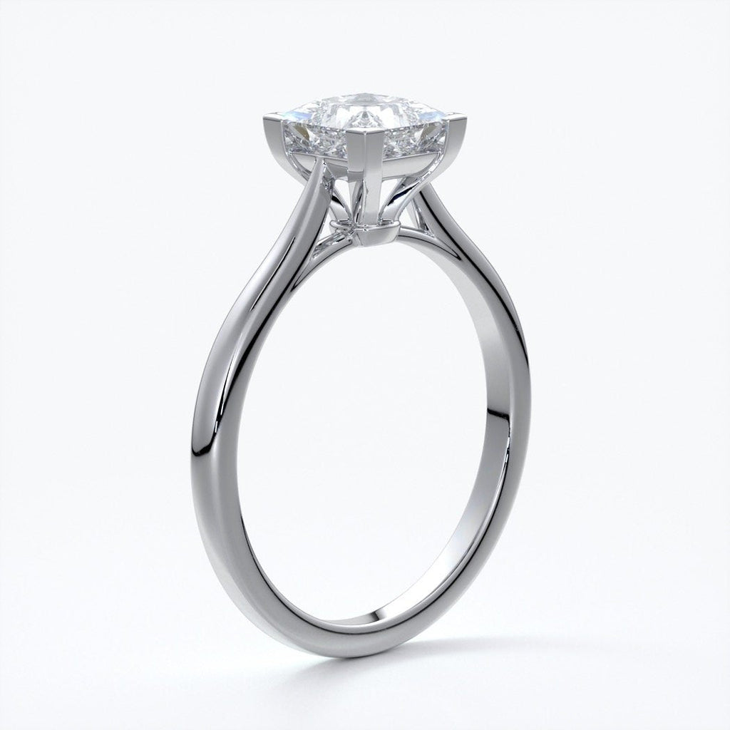 Henrietta Engagement ring princess diamond 4 claw cathedral platinum