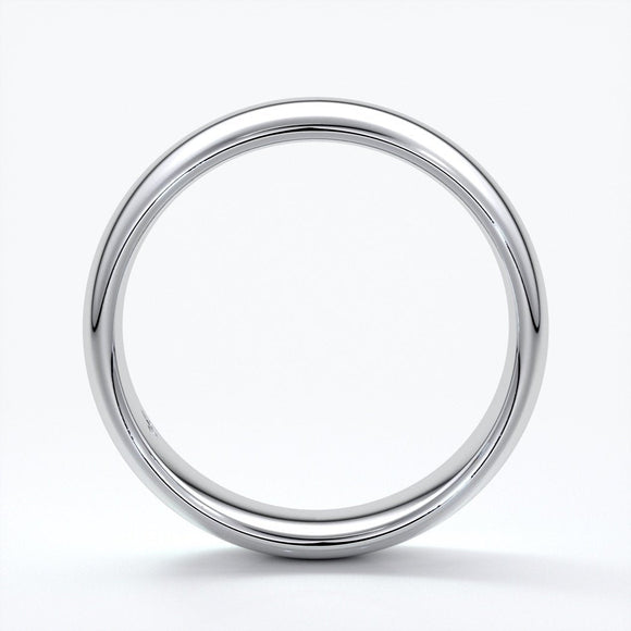 Jack Wedding ring 6mm comfort round mens band 18ct white gold