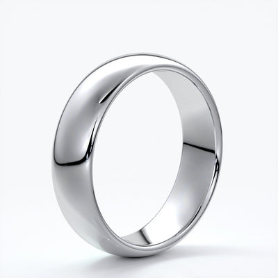 Jack Wedding ring 6mm comfort round mens band 18ct white gold