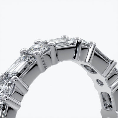 Jodie Wedding ring small round diamonds baguette 18ct white gold
