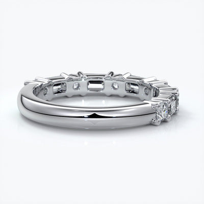 Jodie Wedding ring small round diamonds baguette 18ct white gold