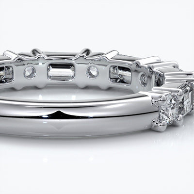 Jodie Wedding ring small round diamonds baguette 18ct white gold