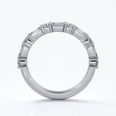 Jodie Wedding ring small round diamonds baguette 18ct white gold