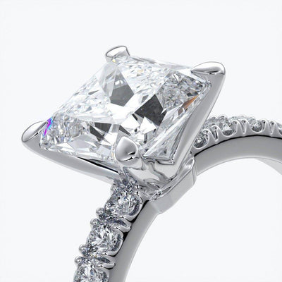 Julia Engagement Ring square cut radiant diamond band 18ct white gold