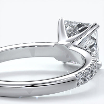 Julia Engagement Ring square cut radiant diamond band 18ct white gold