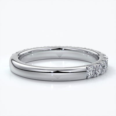 Laura Wedding ring brilliant cut scalloped 2mm 18ct white gold