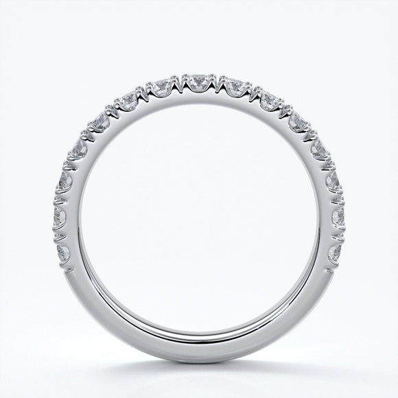 Laura Wedding ring brilliant cut scalloped 2mm 18ct white gold