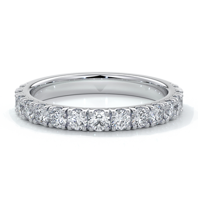 White gold women’s wedding ring with 2mm diamonds around the band