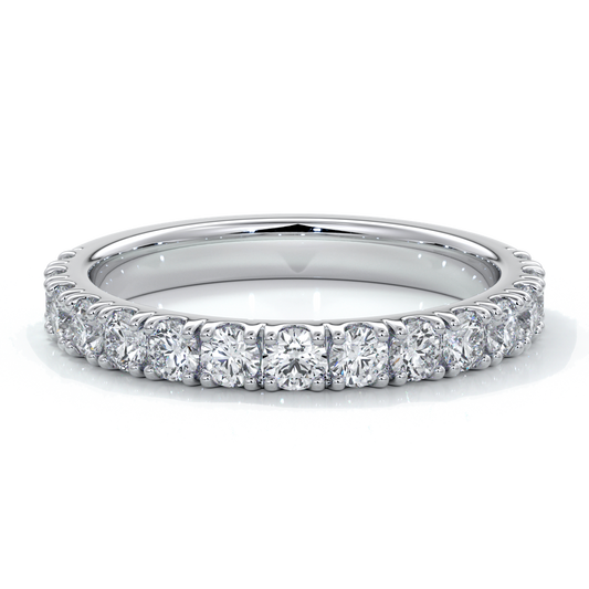 White gold women’s wedding ring with 2mm diamonds around the band