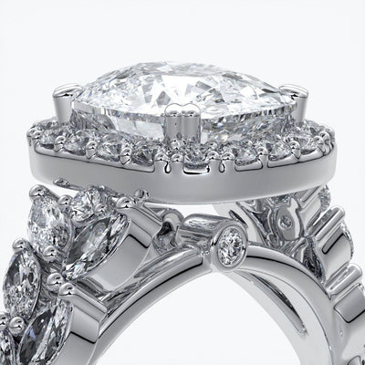 Lauren Wedding ring sapphire diamond cathedral diamond band 18ct white gold
