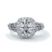 Lauren Wedding ring sapphire diamond cathedral diamond band 18ct white gold