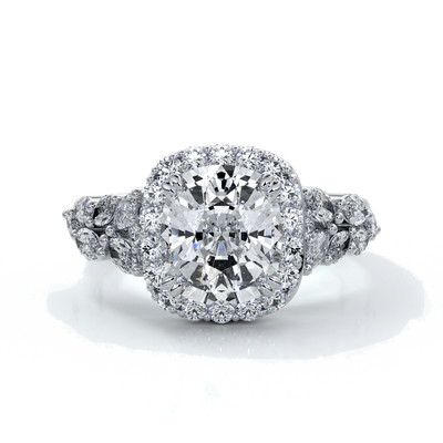 Lauren Wedding ring sapphire diamond cathedral diamond band 18ct white gold