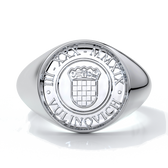Eighteen carat white gold crest ring for men