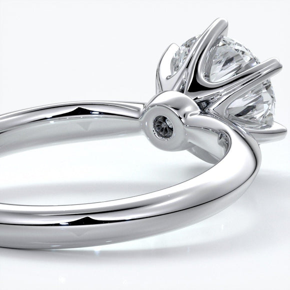 Lily Engagement ring round diamond 6 claws platinum