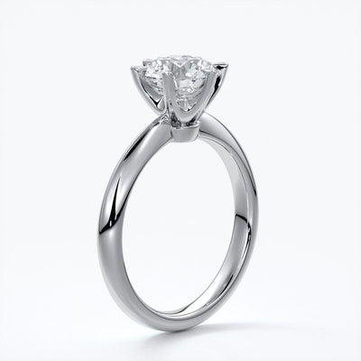 Lily Engagement ring round diamond 6 claws platinum