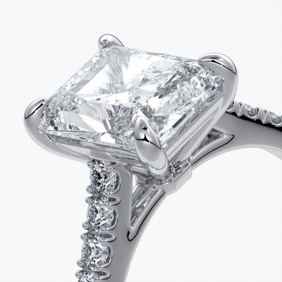 Lucinda Engagement Ring radiant diamond diamond band platinum