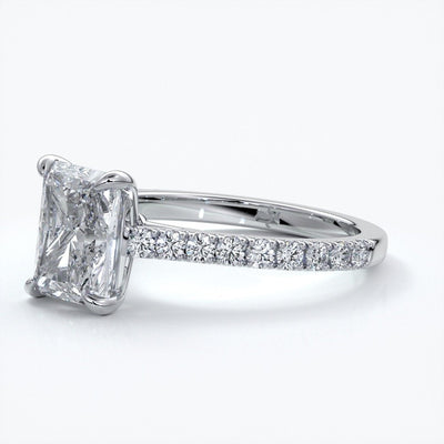 Lucinda Engagement Ring radiant diamond diamond band platinum